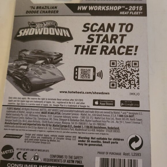 Hot Wheels 74 Brazillan Dodge Charger -- ITEM #1518 - Picture 2 of 2